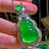 Lámpara Colgante de Calcedonia con Forma de Calabaza de Moda Popular Transmitida en Vivo Calcedonia Verde Claro Calcedonia Azul Colgante de Calabaza para Mujeres Regalo de Nicho para Mamá