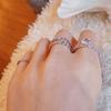 Anillo de circonita con diamantes de estilo francés para mujer, ajustable, con apertura para dedo, de alta gama, ligero, de lujo, combina con todo, nuevo producto de verano.