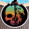 Suministro Directo de Fábrica Toalla de Playa Redonda Estampada Chal Estera para Almuerzo Serie Calavera Toalla de Playa de Microfibra
