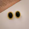 Brincos Quadrados e Redondos com Cravação de Diamantes e Tachas Prateadas, Colar, Corrente de Suéter Estilo Corte Vintage Francês, Conjunto de Joias Exclusivo de Alta Qualidade