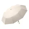 Paraguas portátil creativo con hebilla de anillo, personalizable con logo impreso, paraguas publicitario ampliado con recubrimiento negro para protección solar para lluvia y sol