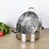 Cesta Vaporera con Rejilla de Acero Inoxidable Elevada y Engrosada, 16cm-40cm, para Uso Doméstico