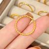 Anillo Retorcido Chapado en Oro, Anillo Sencillo Liso, Anillo Chapado en Oro, Anillo de Moda para Mujer, Anillo de Pareja, Regalo de Moda, Venta al por Mayor de Alta Gama
