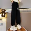 Calça Feminina Outono 2025 Nova Calça de Moletom Casual Infantil Estilo Primavera e Outono para Meninas, Calça Esportiva para Crianças Grandes Tendência da Moda de Outono