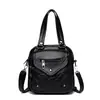 Bolso de Mano Transfronterizo 2025 Nueva Moda Retro de Gran Capacidad Bolso de Hombro Ligero de Cuero PU Mochila Cruzada para Mujer