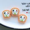 Comida de simulación brillante para hacer tú mismo, juego de dibujos animados de animales, pan tostado, crema, pegamento, funda para teléfono, accesorios de resina de belleza