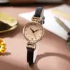 Reloj Redondo con Correa de Cuero, Reloj de Cuarzo Simple y Elegante, Transmisión en Vivo del Fabricante, Comercio Exterior, Dropshipping, Reloj de Cuarzo Transfronterizo