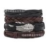 Directamente del fabricante: Pulseras de Pareja Transfronterizas para Hombres y Mujeres, Pulseras Vintage de Plumas Estilo Coreano, Conjuntos de Pulseras de Moda