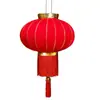 Linternas grandes rojas aterciopeladas, linternas aterciopeladas al por mayor del fabricante para el Festival de Primavera con el carácter "Fu", decoraciones de Año Nuevo, linternas aterciopeladas nuevas de tallo largo