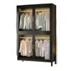 Armario de acero, mueble de almacenamiento simple, armario de dormitorio, estante de almacenamiento a prueba de polvo, gabinete multicapa de pie para vivienda de alquiler