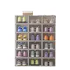 Caja de Zapatos Transparente Plegable con Tapa abatible y Agujeros Redondos Transfronteriza, Zapatero Plegable Engrosado Visible de Alto Valor para Dormitorio, Esencial para Almacenamiento en el Hogar