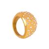 Cross-border design de nicho de alta qualidade Diamond-embedded titânio aço banhado a ouro anel não-desbotamento all-match leve estilo luxo textura joias para as mulheres