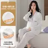 Feliz Mes Ropa de Maternidad de Algodón Falso de Canalé con Cuello Redondo Verano Mujeres Embarazadas Postparto Confinamiento Prenatal Dulce Ropa de Lactancia para Alimentar