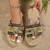 Sandalias de Viaje Estilo Étnico Verano 2025 para Exteriores sin Cierre Planas de Playa Chanclas Ultraligeras para Mujer