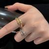 Anillo Abierto en Forma de Serpiente con Diamantes Completos para Mujer, Moderno y Único, Diseño de Nicho de Alta Gama, Joyería Estilo Minimalista de Lujo Ligero