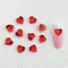 Novos acessórios de nail art de pêssego com fundo transparente bicolor, celebridade da internet, borda dourada, coração de cor mista transparente, acessórios para capa de celular DIY
