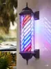 Luz Rotativa LED Simples Retro para Cabeleireiro Loja de Barbeiro Lâmpada Rotativa de Palácio para Exterior Sinal Rotativo Profissional para Pendurar na Parede Fábrica
