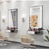 Gabinete de Herramientas para Barbería, Estante de Almacenamiento de Madera, Estación de Espejo de Pared, Gabinete de Pared Multifuncional de Moda, Gabinete de Almacenamiento para Salón de Peluquería