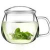 Taza de té, taza de té de vidrio, gruesa, resistente a altas temperaturas, taza de tres piezas, taza de té de flores con tapa, taza de agua, taza de oficina, taza de té con filtro
