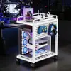 Suporte para gabinete de computador, base telescópica móvel espessa, suporte para gabinete de mesa, prateleira de resfriamento com capacidade de carga para impressora
