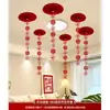 Conjunto de Decoração para Sala de Casamento, Decorações de Casamento para Sala de Estar, Ventiladores de Teto Pendurados, Guirlandas de Flores, Enfeites Pendurados com o Caractere Dupla Felicidade, Suprimentos para Casamento