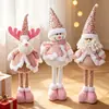 Muñeca Navideña Rosa Nueva Lentejuela Muñeco de Nieve Navideño Retráctil Decoración Navideña Exhibición de Ventana