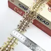 Renda Bordada Vazada com Lantejoulas e Fio Dourado Estilo Étnico, Largura 4,3cm, Acessórios para Saia Retro Estilo Chinês, Materiais DIY