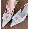Sandalias de Tacón de Aguja de Punta Estilo Hada para Mujer Verano 2025 Nuevo Estilo Estilo Francés Hermosas Elegantes Versátiles Tacones Altos Poco Profundos para Mujer