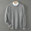 Baicai Rong 2026 Otoño/Invierno Nuevo de Primera Línea Listo para Usar 100% Lana Hombres Holgado Cuello Redondo Casual Prendas de Punto Base