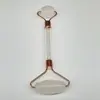 Massageador Roller de Jade Natural e Cristal Rosa Multifuncional para Beleza Facial Empurrador Bastão de Bola de Cristal Multifuncional para Corpo Inteiro