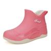 Botas de chuva quentes da moda para senhoras, botas de chuva antiderrapantes de cano curto para camping, chef, resistentes ao desgaste, forradas com lã de algodão, sapatos de água atacado