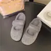Falda con Plataforma Interna, Zapatos Mary Jane Cálidos de Terciopelo con Piel para Mujer, Planos Otoño e Invierno 2025, Zapatos de Algodón, Material de Lana, Suelas Suaves