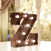 Luzes Decorativas Criativas para Quarto Presente Lâmpada de Letra em Madeira Maciça Branca Luzes Decorativas LED