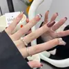 Unhas Postiças Pré-Fabricadas para Unhas Curtas, Art Nails 3D com Laço Rosa Nude Pérola, Super Clareadoras, Feitas à Mão