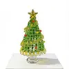 Árbol de Navidad de Vidrio Soplado a Mano de 8.5 cm Zibo Manualidades de Vidrio Árbol de Navidad Giratorio Jingdezhen