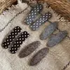 Pinzas para el pelo ovaladas rectangulares lindas de lunares para otoño e invierno, un estilo de nicho y dulce para el flequillo, el cabello lateral y el flequillo