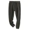 Pantalones térmicos de doble capa engrosados de cintura alta para niñas con sobrepeso, hechos de seda y lana, con protección para el vientre, talla grande y diseñados para usar como leggings interiores en otoño
