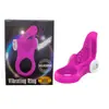Anillo vibrador de conejo erótico para adultos para parejas, anillo de control de eyaculación con lamido de lengua, estimulador clitoriano de cristal, funda para pene