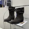 Botines Melard de moda hasta la pantorrilla para mujer, nueva colección de otoño 2026, botas de montar estilo western, tacón grueso, botines retro de punta
