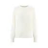 Ropa Especial Zhengqi/ Suéter Pulóver de Lana Blanco de Cuello Redondo para Mujer, Top de Punto Base para Mujer