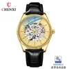 Reloj mecánico para hombre, reloj Chenxi, reloj esqueleto mecánico totalmente automático para hombre, estilo de negocios simple con correa de cuero, directo de fábrica