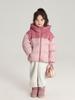 Pudding Haru Winter Wear Nova jaqueta de plumas para meninas 2024 Inverno Nova jaqueta de plumas com capuz e combinação de cores para crianças