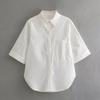 Verão 2023 3 cores imitação linho camisa feminina manga curta top + imitação linho shorts soltos terno YY9-69112