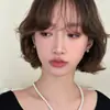 Pendientes de Trébol de Cuatro Hojas de la Suerte Estilo Coreano para Mujer, Nuevo Estilo Popular, Gama Alta, Versátiles, Exquisitos, Pendientes de Diseño de Nicho para Mujer