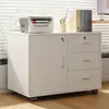 Armário de armazenamento móvel para escritório com chave, design moderno e minimalista, com gavetas, armário lateral para armazenamento e armário para impressora