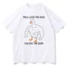 Caliente Te Dan el Bonk Humor Camisetas para Hombre Ganso de Dibujos Animados Camiseta Sh