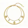 Pulsera popular de titanio y acero estilo ins, moderna, versátil, corazón, mariposa, estrella, geométrica, de acero inoxidable, joyería para la mano