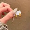 Pendientes de Hielo Triturado Dorado 2026 Nuevo Estilo Popular Gama Alta Lujo Ligero Nicho Aros para Orejas Pendientes Exquisitos Únicos