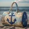 2026 Nueva Serie Náutica Retro Transfronteriza Bolsa de Viaje Acolchada Portátil para Distancias Cortas Bolsa Deportiva Multifuncional para Fitness