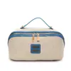 Bolsa de Cosméticos Transfronteriza, Nueva Bolsa de Almacenamiento Portátil de Lona Retro, Gran Capacidad, Neceser Portátil de Productos para el Cuidado de la Piel de Gama Alta